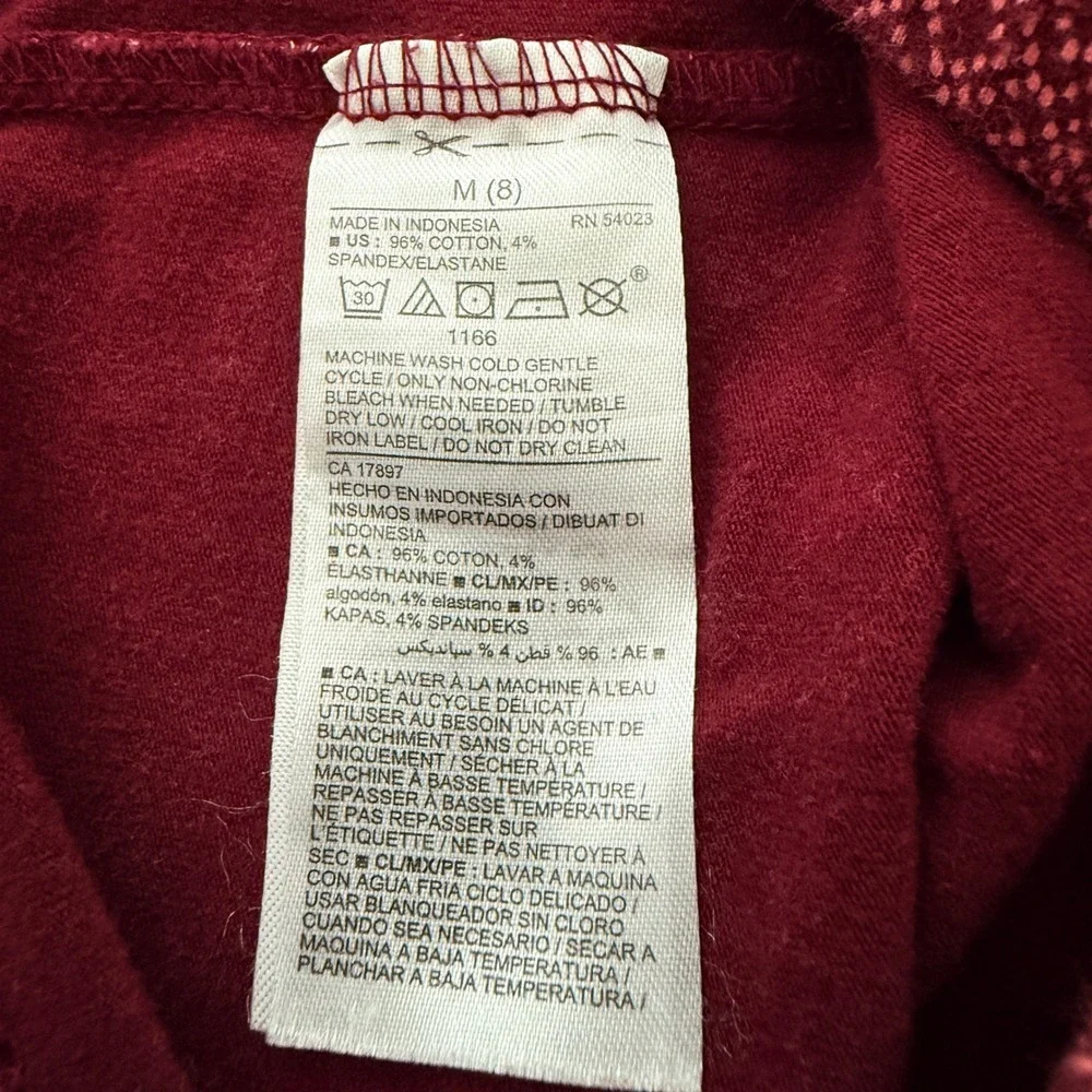 Old Navy Leggings Girls Size M 8 Burgundy Pink Geometric Fair Isle Stretch